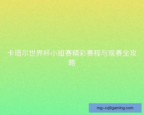 卡塔尔世界杯小组赛精彩赛程与观赛全攻略 卡塔尔世界杯小组赛精彩赛程与观赛全攻略